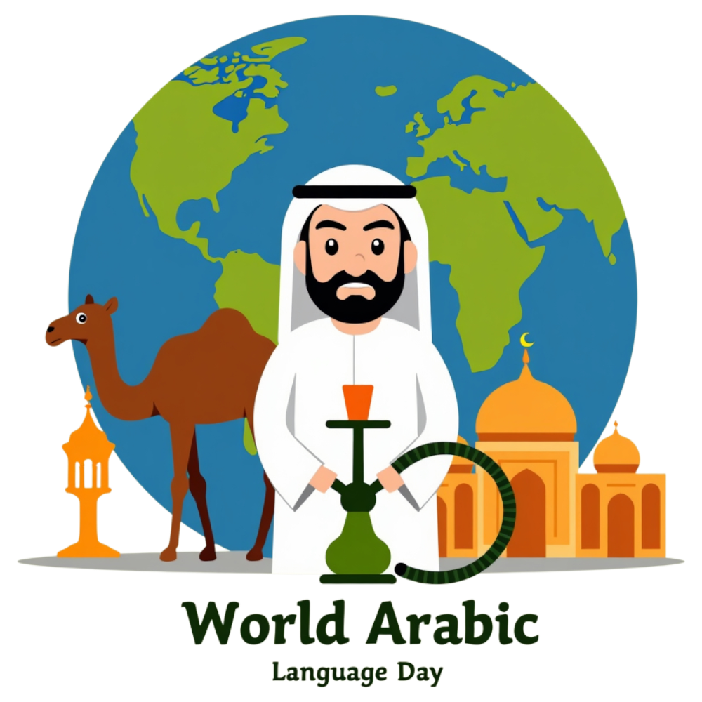 World Arabic Language Day Global Celebration: Man, Camel, Mosque - Arabic Language Day 29