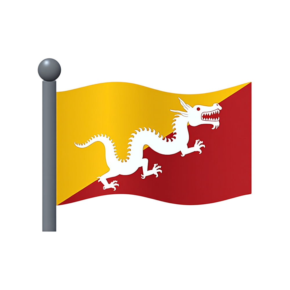 Waving Flag of Bhutan on a Pole - Bhutan National Day 11