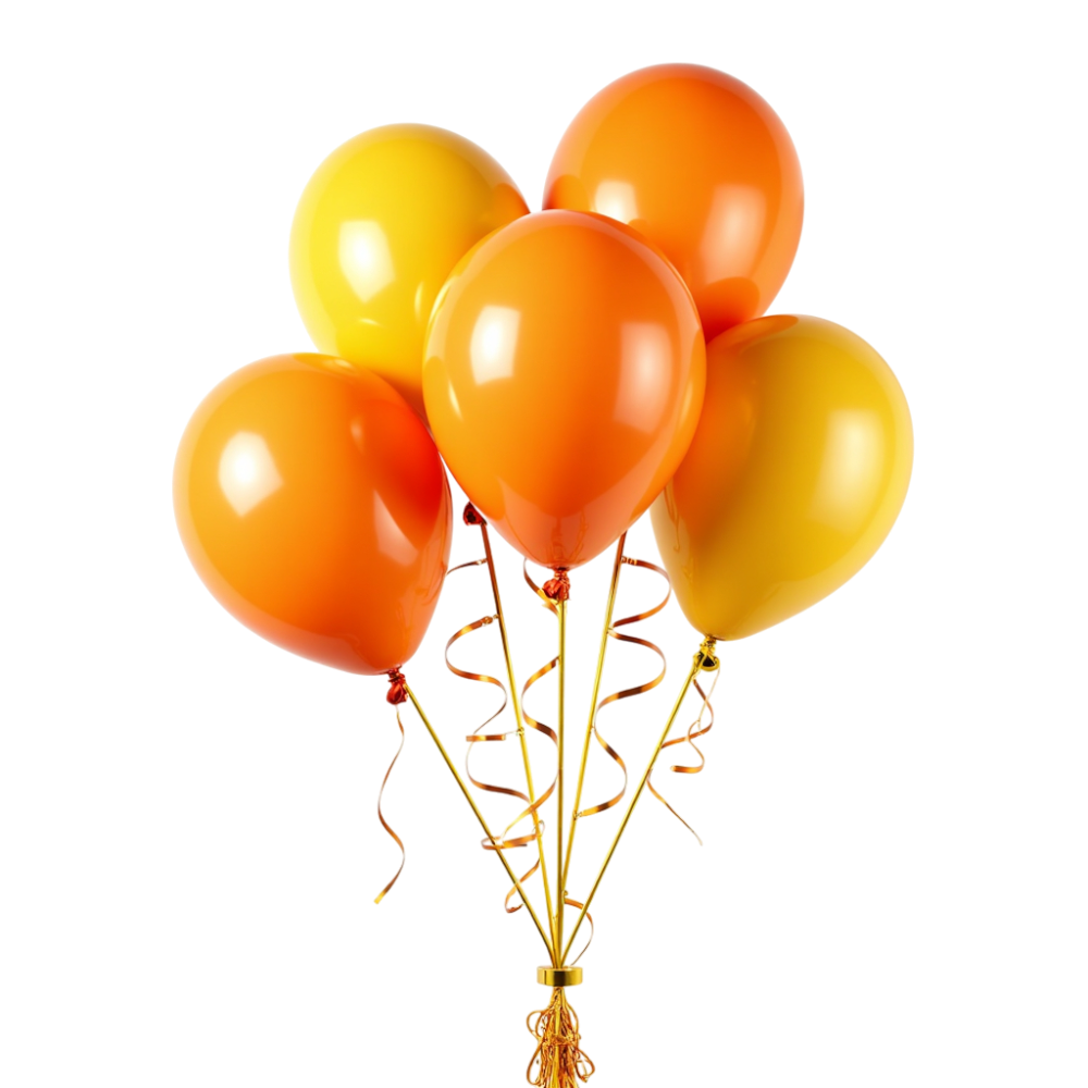 Vibrant Orange and Yellow Balloon Arrangement for Events and Festive Designs - Bhutan National Day 17