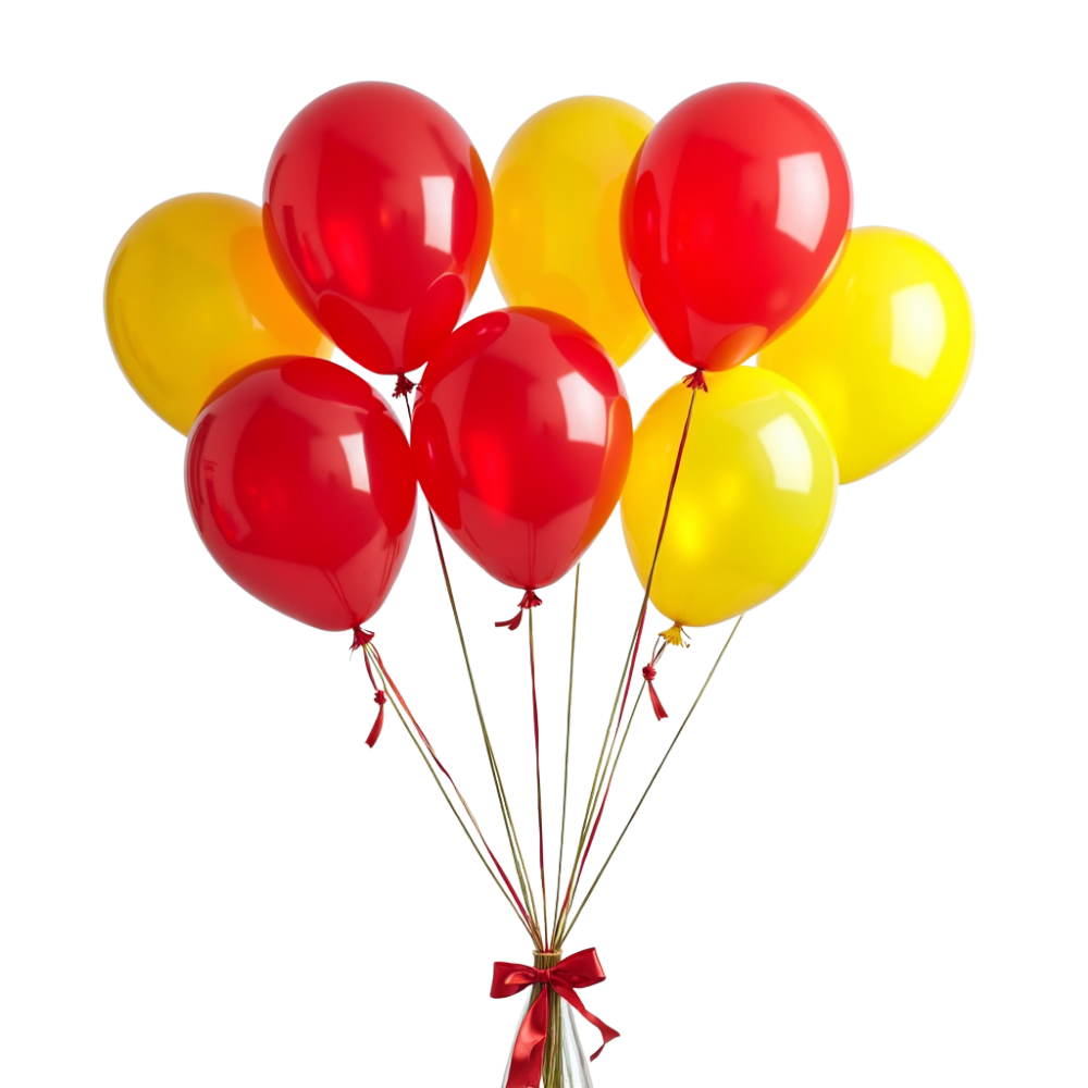 Vibrant Red and Yellow Balloons Bunch on Black Background for Celebrations - Bhutan National Day 33 1