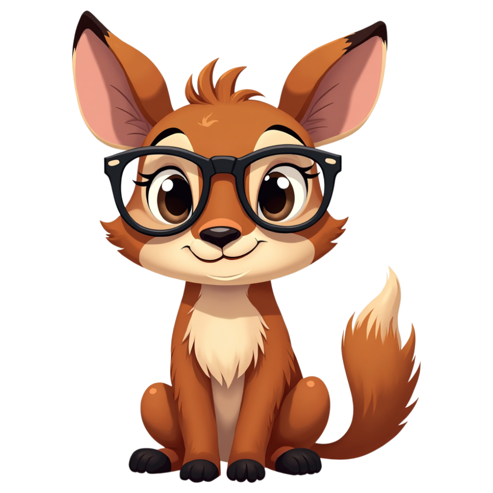 Cheerful Animated Fox Character with Eyeglasses - Bifocals At The Monitor Liberation Day 15