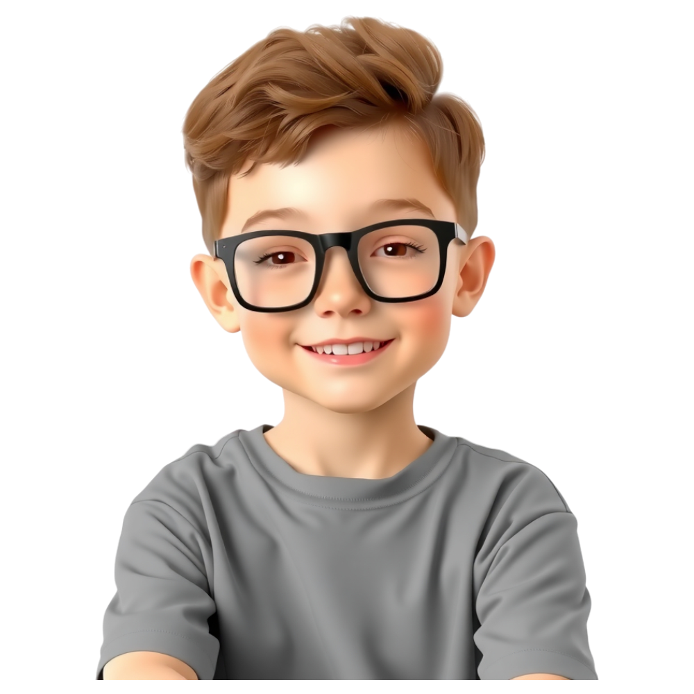 Young Boy with Glasses Smiling Portrait - Bifocals At The Monitor Liberation Day 22