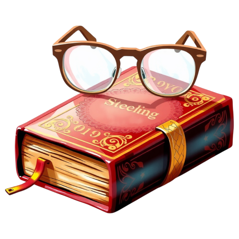 Ornate Red Book with Eyeglasses on Cover - Bifocals At The Monitor Liberation Day 26