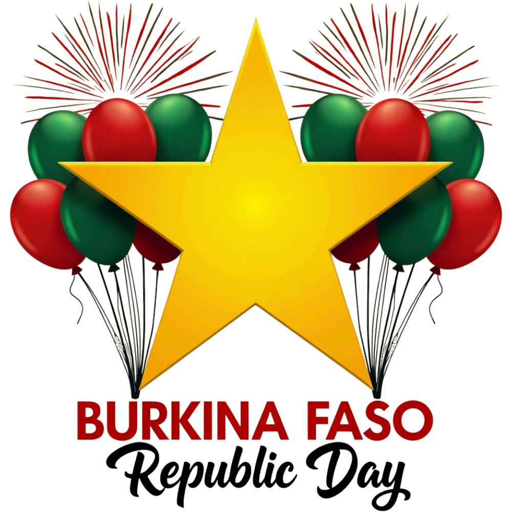 Burkina Faso Republic Day Celebration with Balloons, Star, and Fireworks - Burkina Faso Republic Day 17