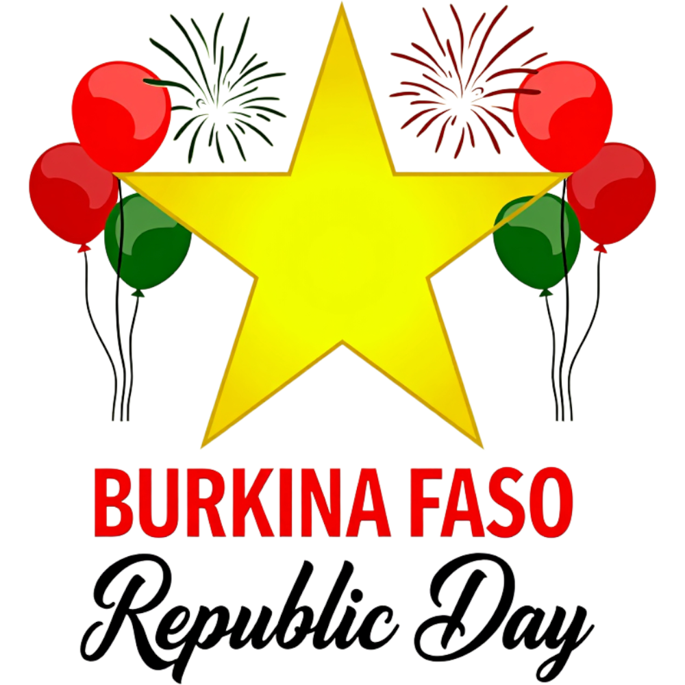 Burkina Faso Republic Day Celebration with Star, Balloons, and Fireworks - Burkina Faso Republic Day 7