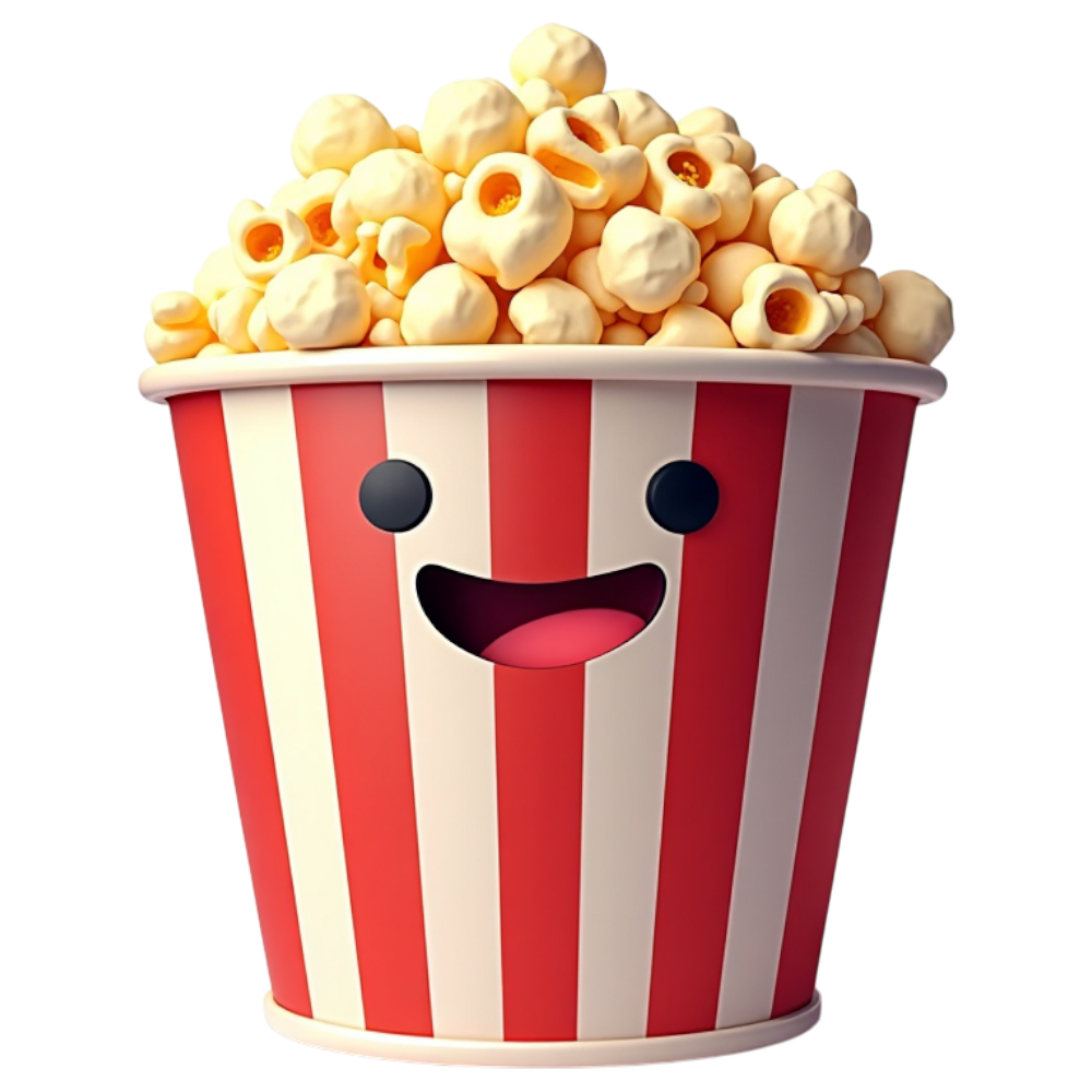 Smiling Popcorn Bucket with Red Stripes - Cinema Snack Fun - Business Of Popping Corn Day 12