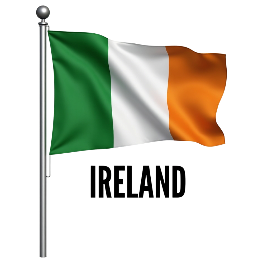 Ireland National Flag Waving Proudly on Flagpole, Irish Country Symbol against Dark Background - Constitution Of Ireland 23