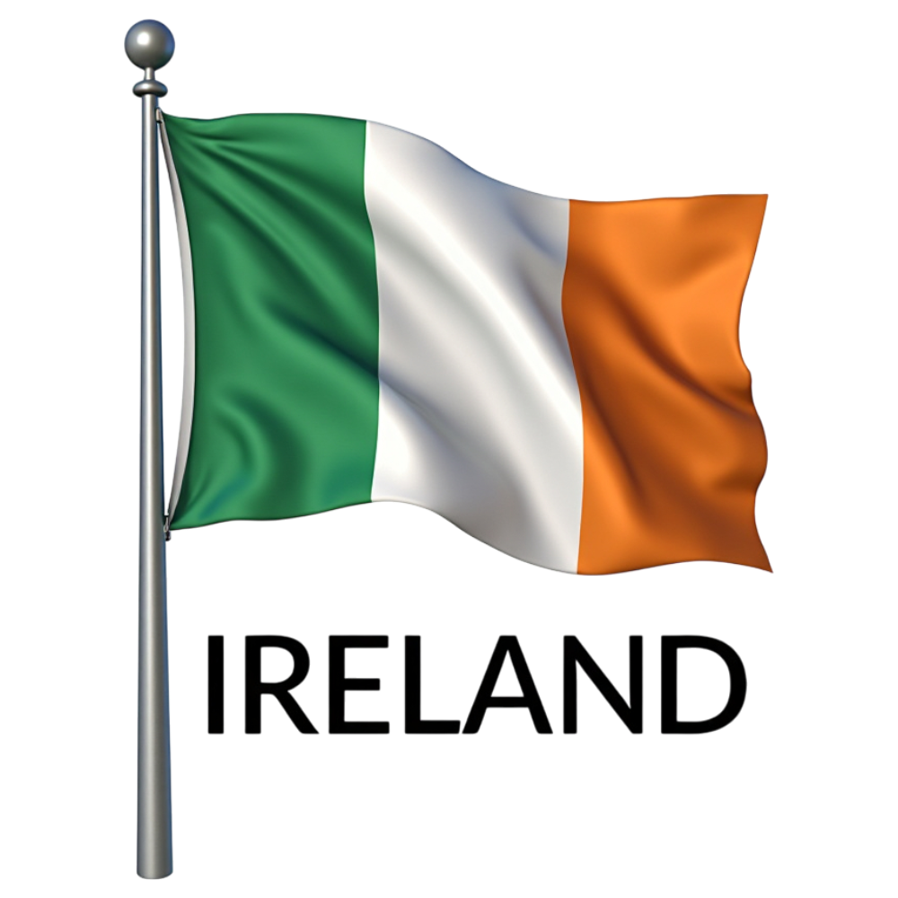 Waving Flag of Ireland on a Pole. Green, White, and Orange National Symbol. - Constitution Of Ireland 5