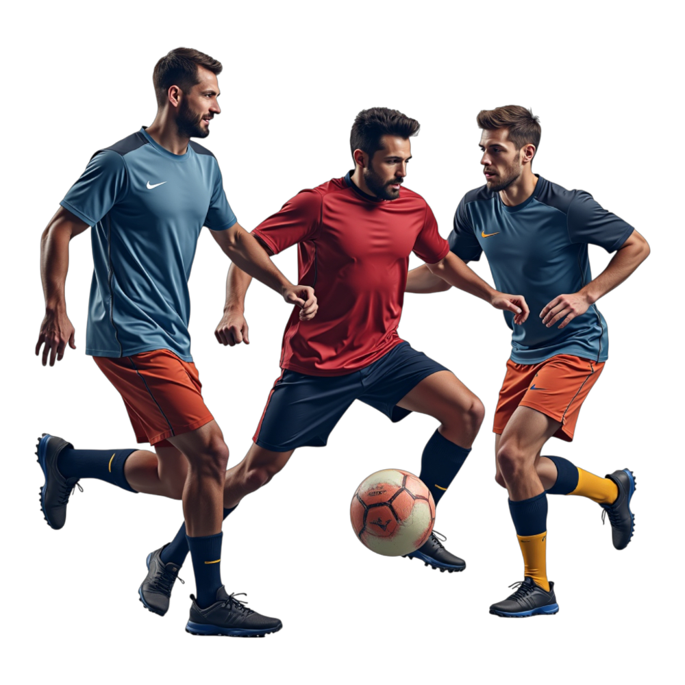 Dynamic Football Players in Action Dribbling Ball - Athletic Sports Performance - Extraordinary Work Team Recognition Day 6