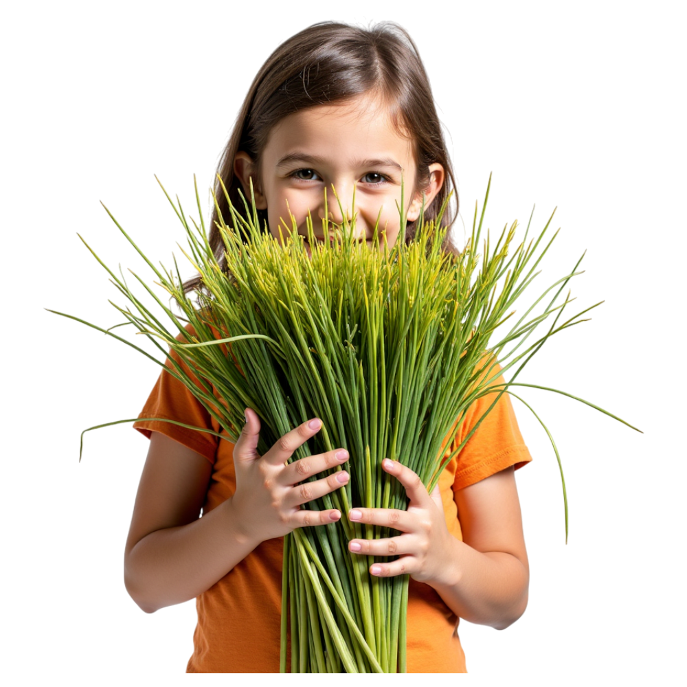 Smiling Young Girl Holding Fresh Green Plants - Falling Needles Family Fest Day 13