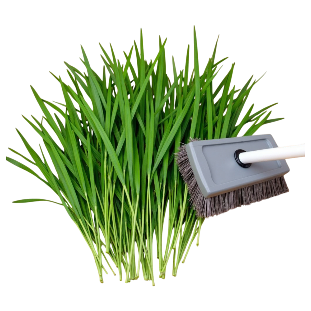 Fresh Green Plant and Cleaning Brush Isolated on Black - Falling Needles Family Fest Day 17