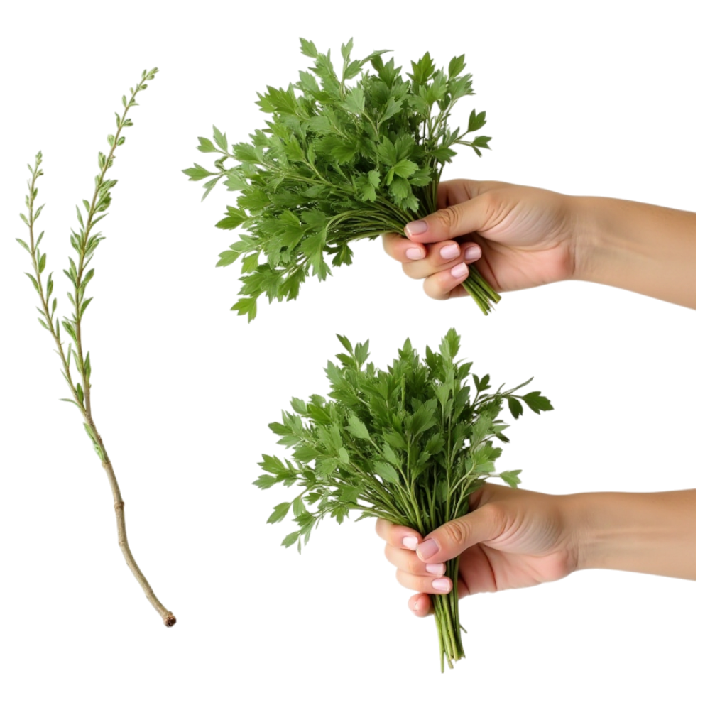 Fresh Green Herbs and Stem Held by Hands - Falling Needles Family Fest Day 19