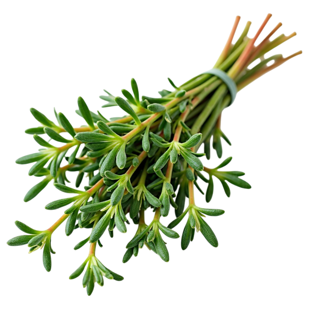 Organic Fresh Thyme Bundle. Culinary Herb Sprigs for Cooking & Flavoring on Black. - Falling Needles Family Fest Day 21