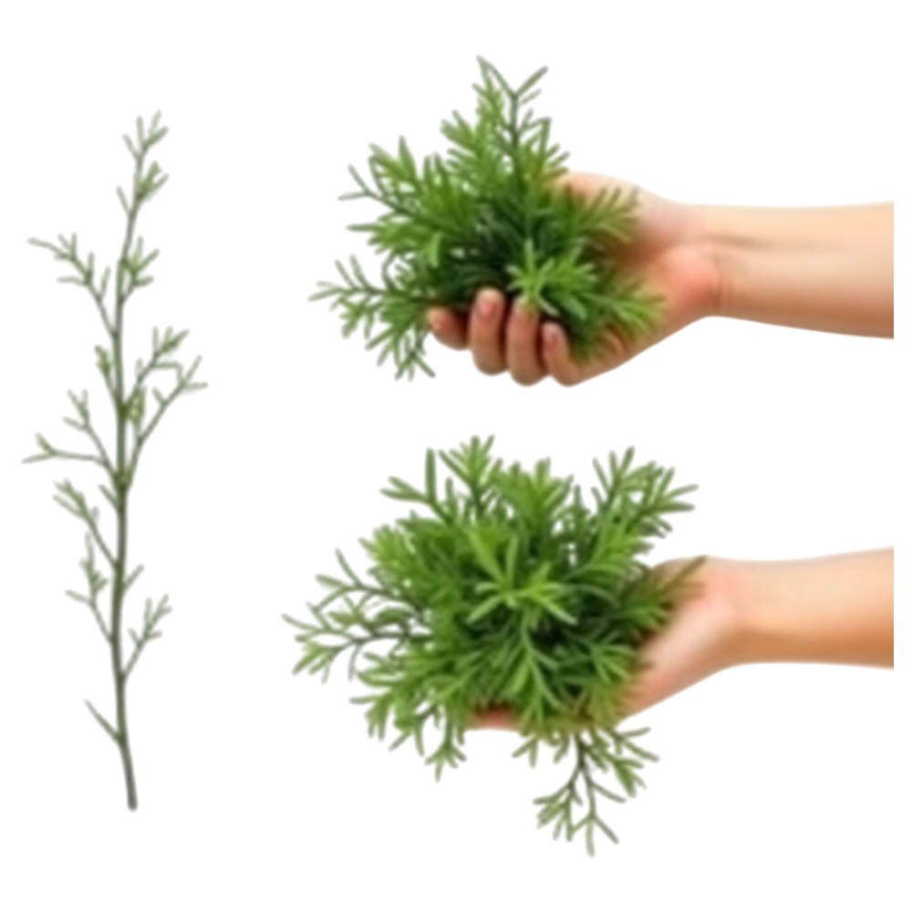 Botanical Elements Collection: Hands Holding Lush Greenery & Isolated Sprig - Falling Needles Family Fest Day 27