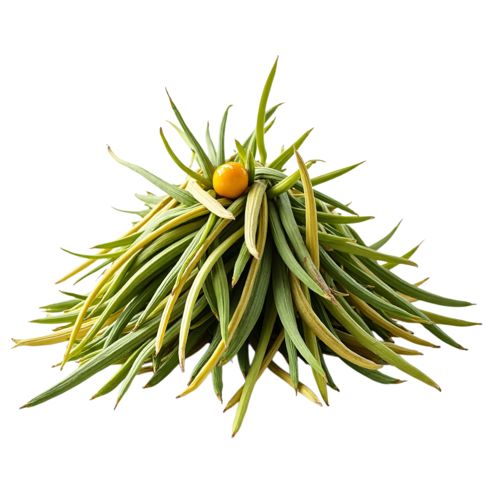 Botanical Cluster with Golden Berry and Green Foliage on Black - Falling Needles Family Fest Day 28