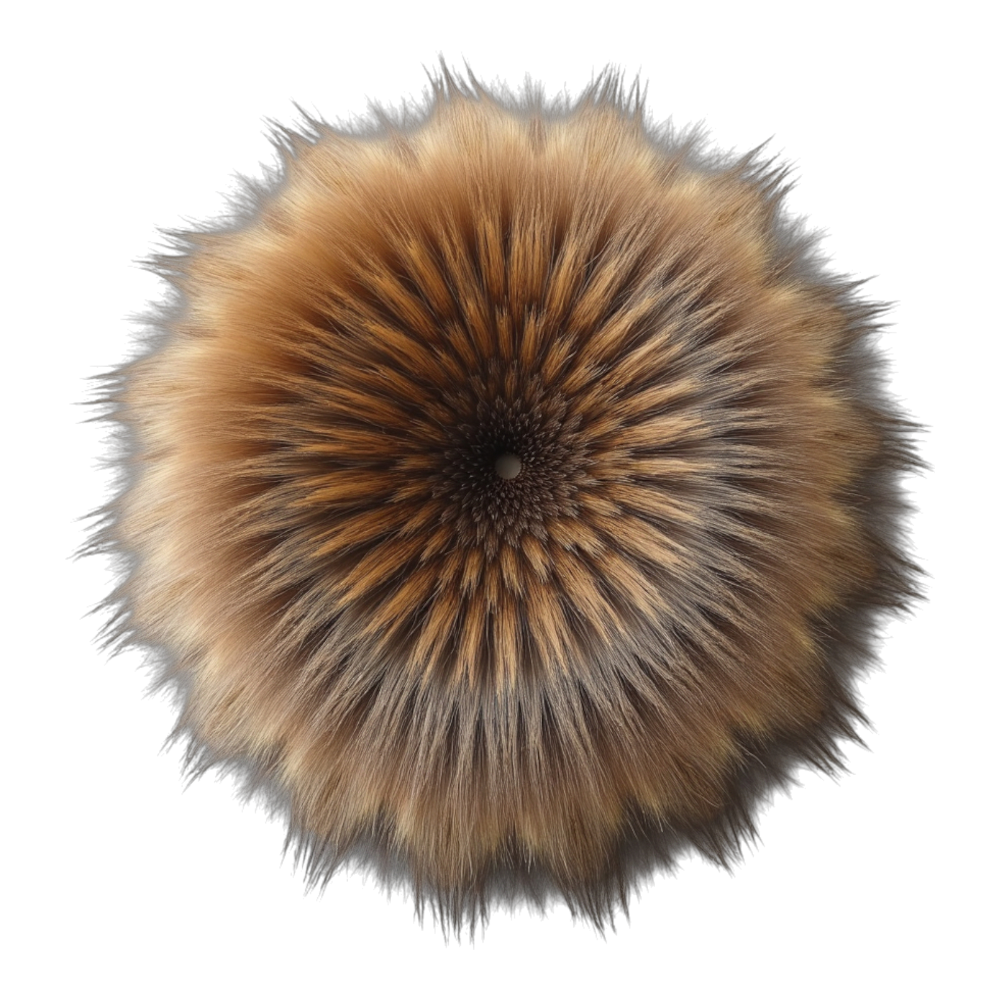 Brown Faux Fur Pompom Element on Black Background - Faux Fur Friday 19