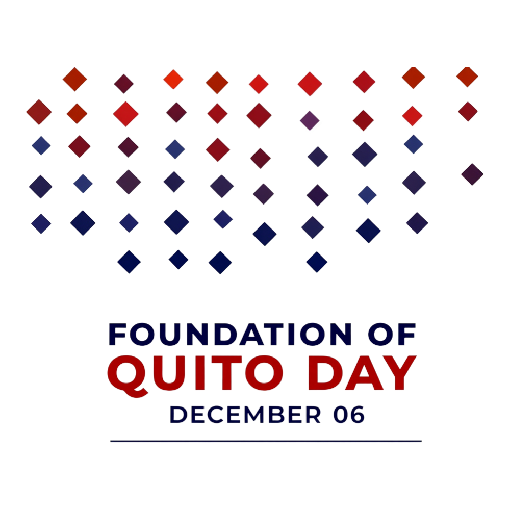 Quito Foundation Day December 06 Commemorative Design with Red and Blue Diamonds - Foundation Of Quito Day 4