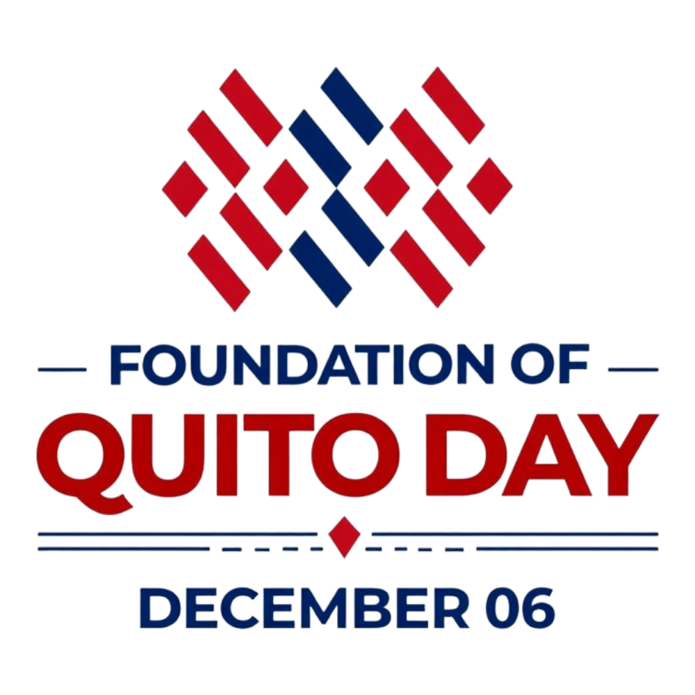 Quito Foundation Day December 06 Celebration Graphic. Ecuador National Commemoration - Foundation Of Quito Day 6