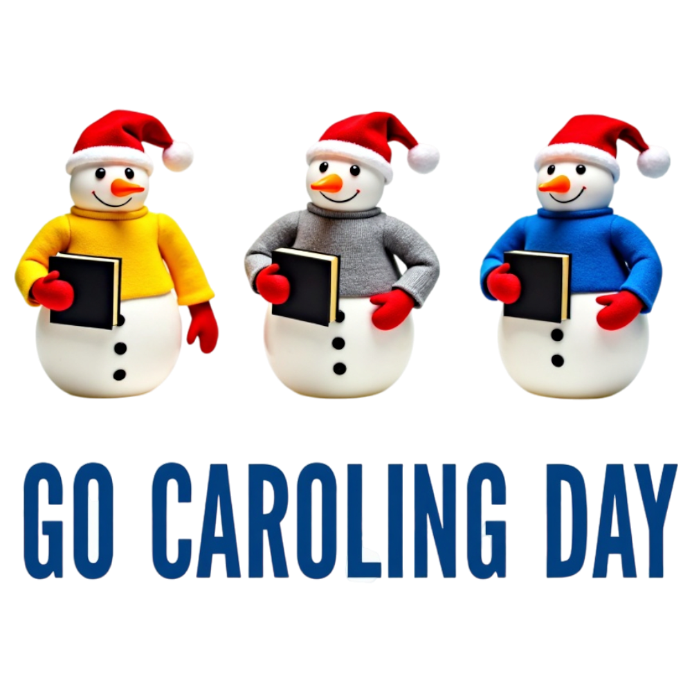 Go Caroling Day Festive Snowmen Carolers with Songbooks - Go Caroling Day 5