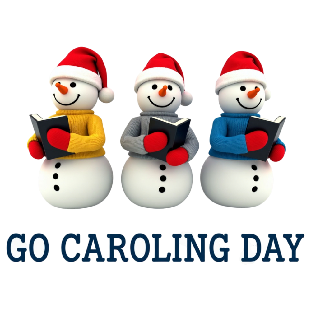 Cheerful Snowmen Carolers with Songbooks Celebrating Go Caroling Day - Go Caroling Day 7