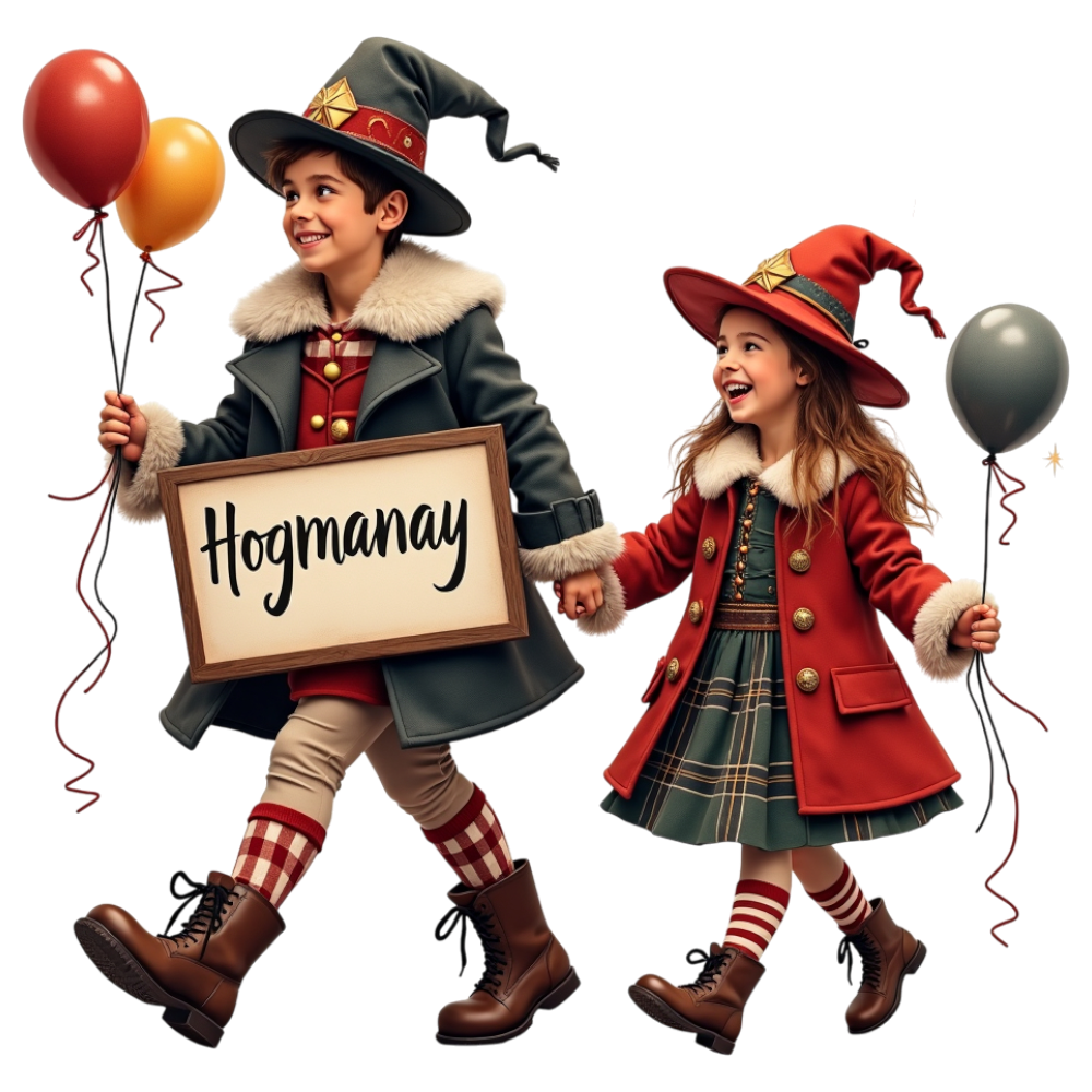 Hogmanay Kids: Festive Children Celebrate New Year with Sign, Balloons & Joy - Hogmanay 14