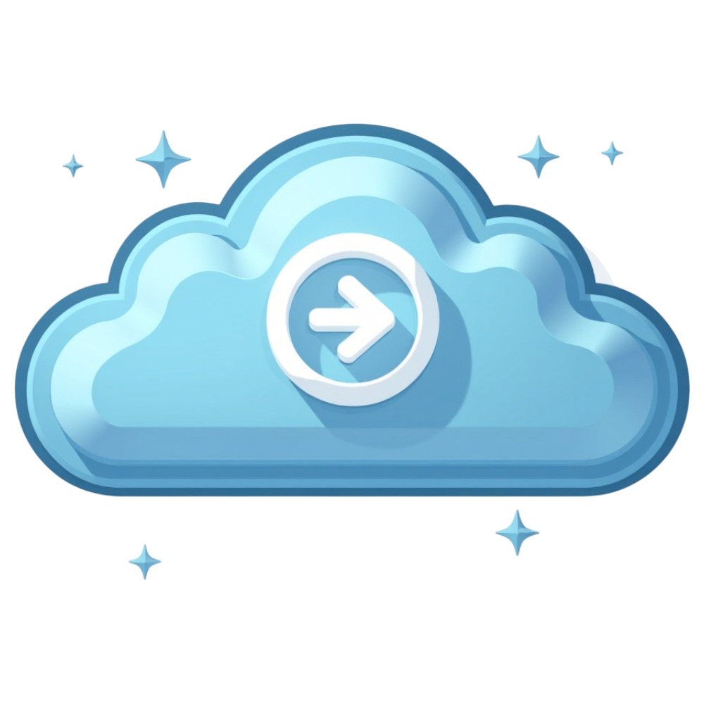 Cloud Computing Symbol with Right Arrow for Data Access and Forward Movement - International Shareware Day 16