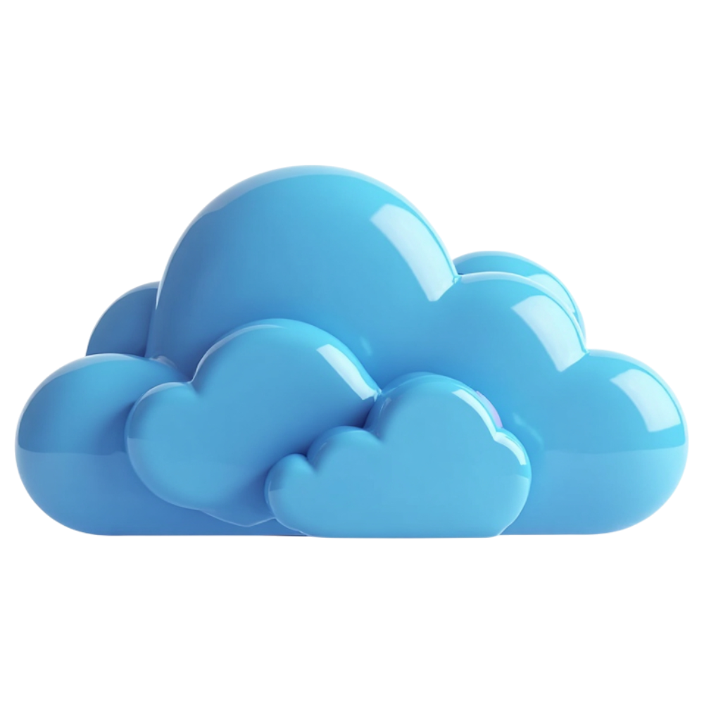 Glossy Blue 3D Cloud Graphic Isolated on Black Background - International Shareware Day 17