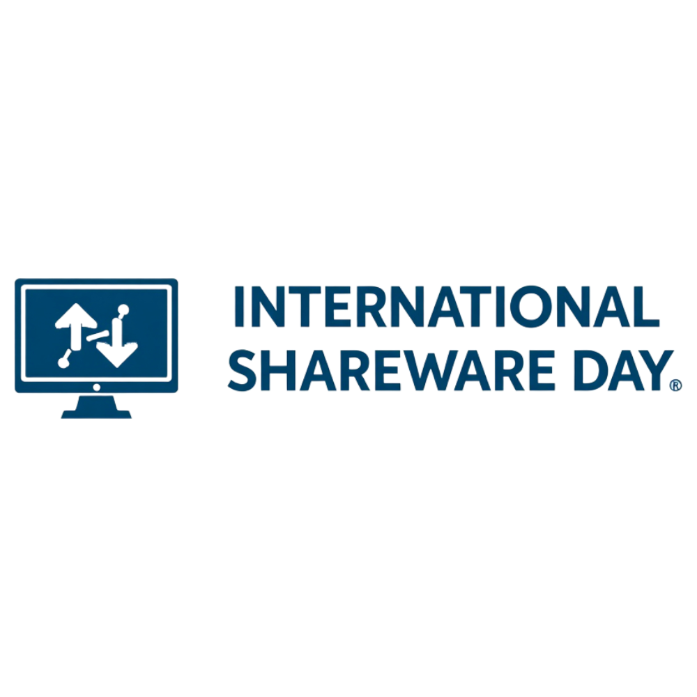 International Shareware Day Commemoration with Computer Sharing Icon - International Shareware Day 2
