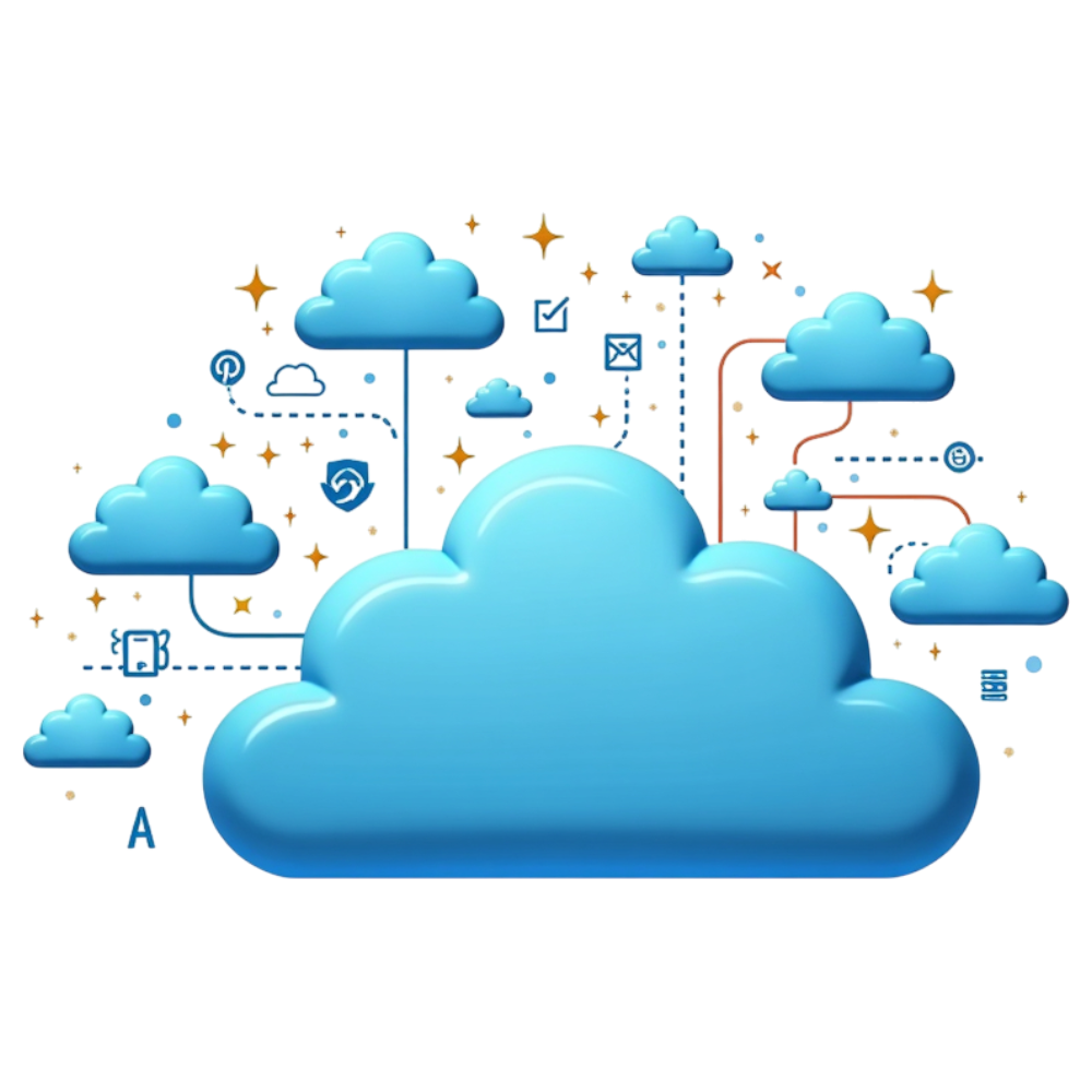 Cloud Data Network Concept with Computing and Digital Service Icons - International Shareware Day 23
