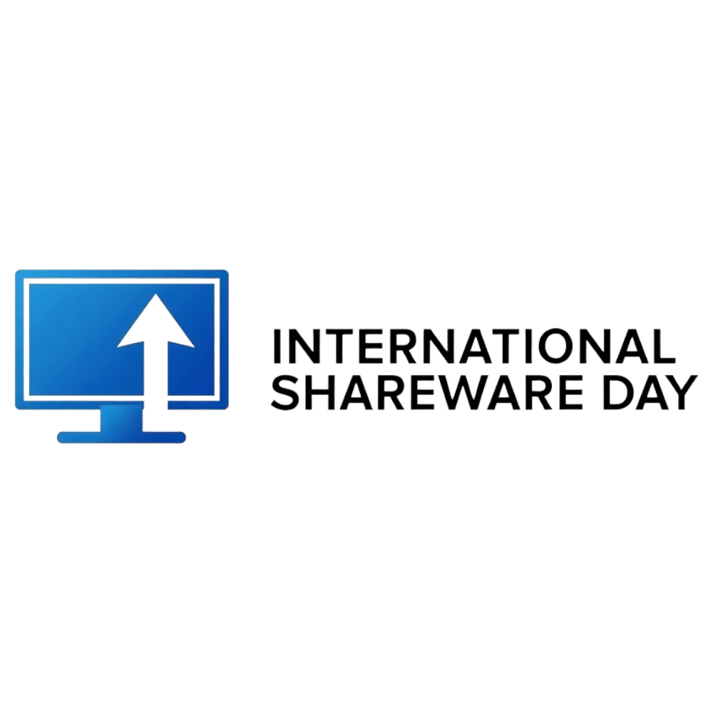 International Shareware Day concept with computer monitor icon and upload arrow. Digital sharing celebration. - International Shareware Day 8