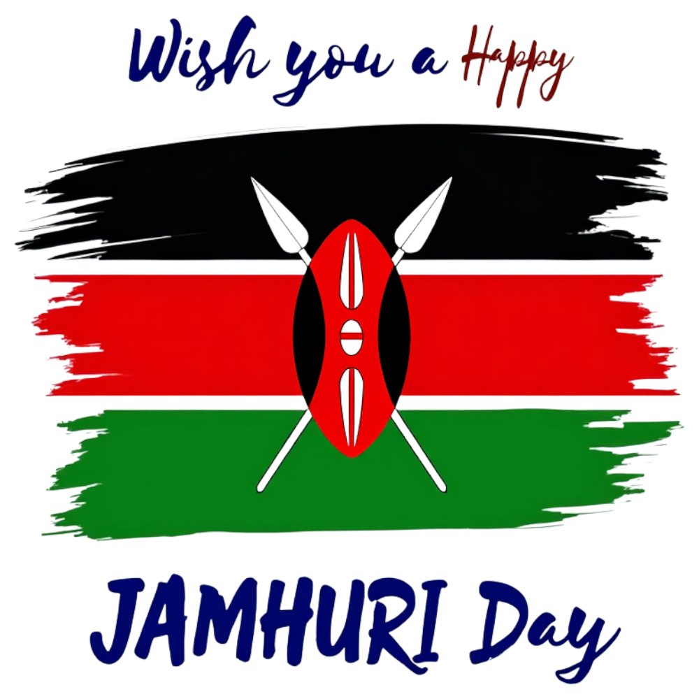 Kenyan Jamhuri Day Celebration Design with Flag and Maasai Shield - Jamhuri Day 16