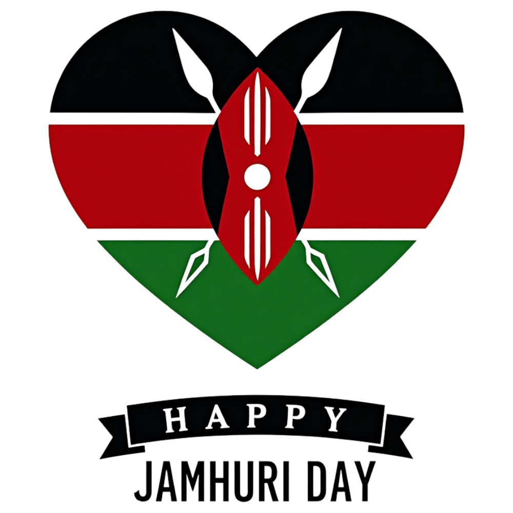 Happy Jamhuri Day Kenya Celebration Heart Flag Graphic - Jamhuri Day 23