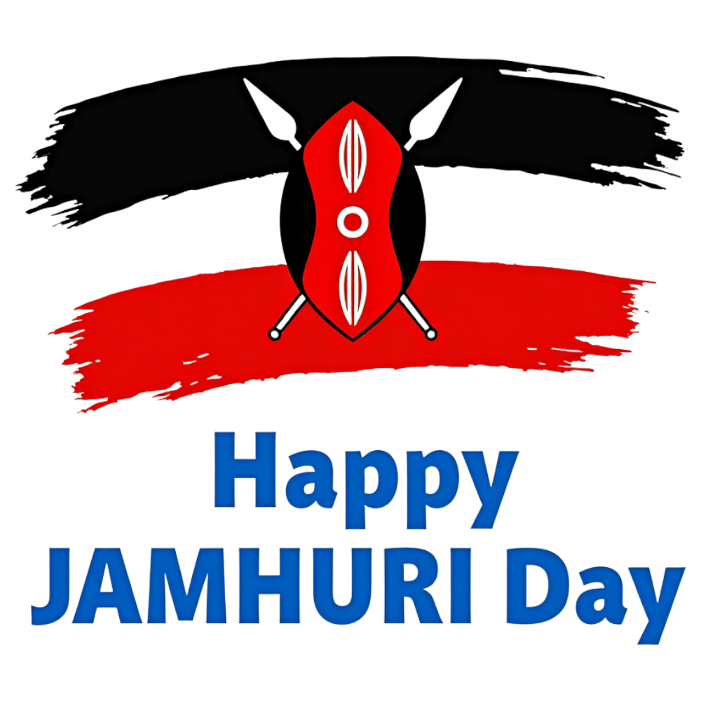 Kenya Jamhuri Day Festive Greeting with National Flag Colors and Emblem - Jamhuri Day 24