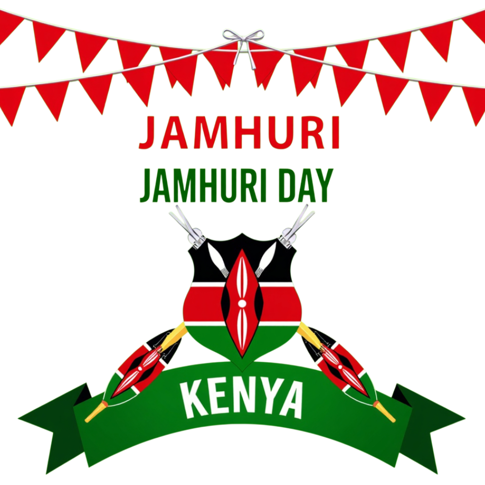 Jamhuri Day Kenya Celebration Design with National Coat of Arms & Bunting Banners - Jamhuri Day 7