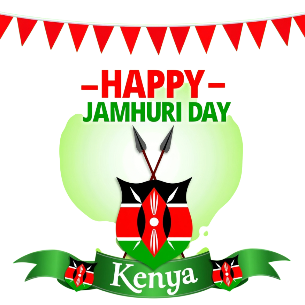 Happy Jamhuri Day Kenya Celebration Graphic with National Symbols - Jamhuri Day 8