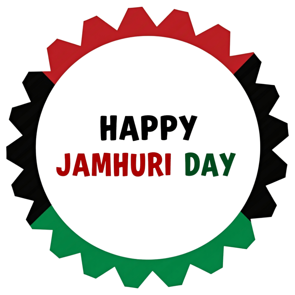 Jamhuri Day Celebration Greeting. Kenyan National Day Message with Patriotic Red, Black, Green Design. - Jamhuri Day 9