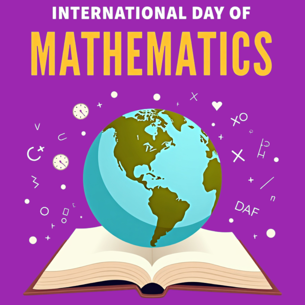 International Mathematics Day Concept. Global Learning with Book, Earth & Math Symbols. - Mathematics Day 11