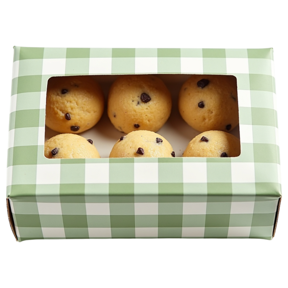 Gingham Box of Six Baked Chocolate Chip Treats - Mathematics Day 13