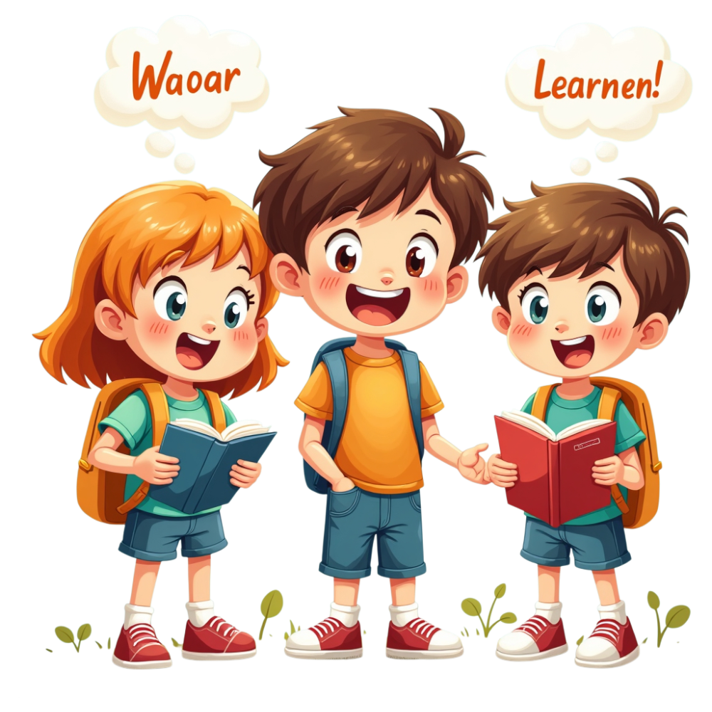 Joyful Students Learning with Books, School Kids and Friends. Youth Education Concept. - Mathematics Day 16