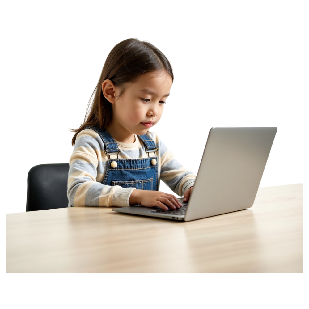 Young Girl Learning on Laptop, Online Education, Digital Skill Development - Mathematics Day 4