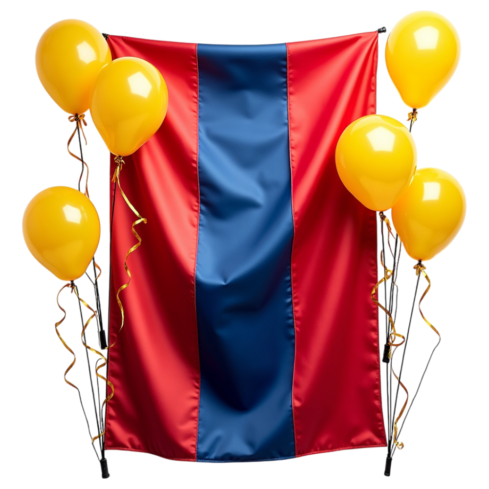 Mongolian Flag with Yellow Celebration Balloons. National Symbol for Holidays & Events. - Mongolia Independence Day 10