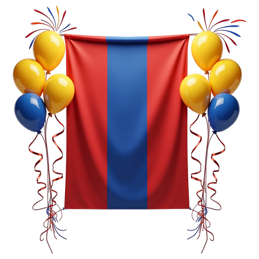 Mongolian Flag Celebration Display with Festive Balloons and Ribbons for National Holiday - Mongolia Independence Day 17