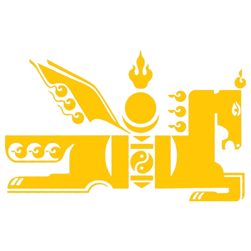 Golden Mongolian Emblem: Soyombo, Yin Yang, Winged Steed Symbolism - Mongolia Independence Day 23