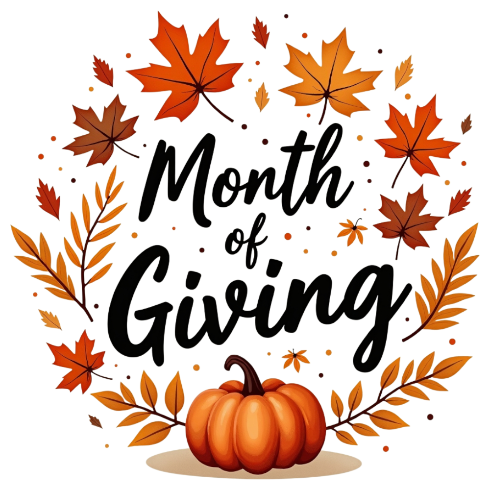 Month of Giving Autumn Design with Pumpkin and Fall Leaves - Month Of Giving 14