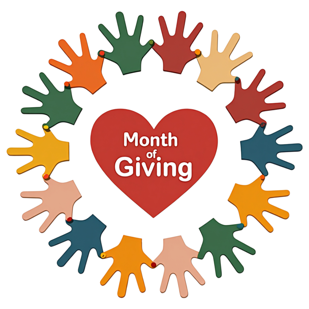 Month of Giving Hands Circle. Community Support & Charity Concept - Month Of Giving 15