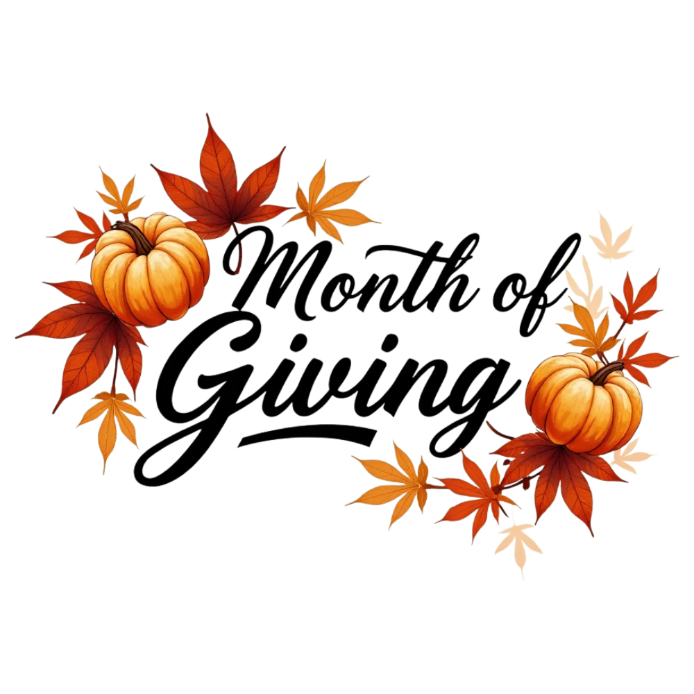 Month of Giving Autumn Festival Design with Pumpkins and Fall Leaves Illustration - Month Of Giving 20
