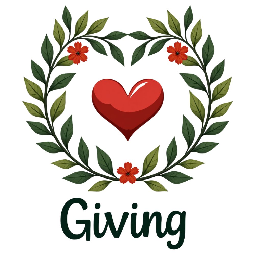 Giving Heart Wreath Symbol - Love, Charity, Generosity, and Philanthropy Concept - Month Of Giving 3