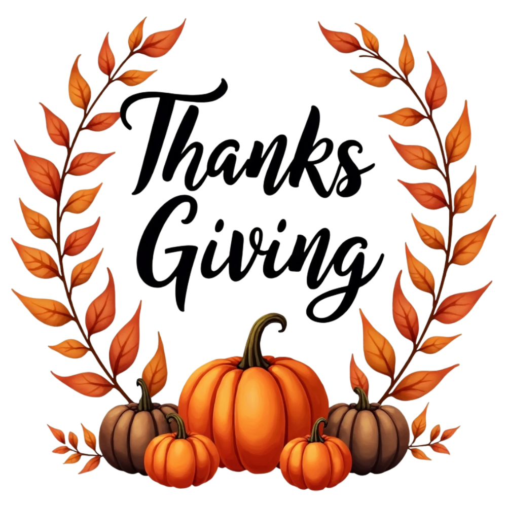 Thanksgiving Autumn Celebration Wreath with Pumpkins and Fall Leaves Design - Month Of Giving 5