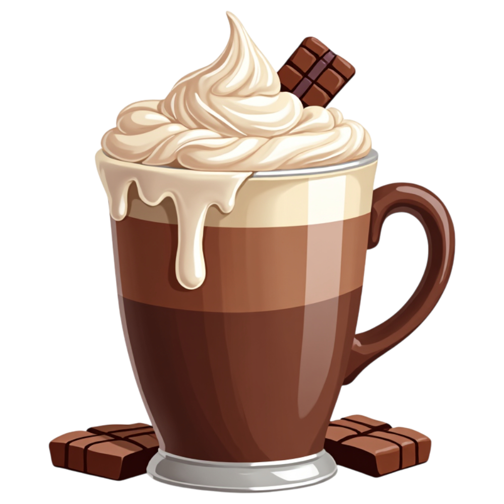 Creamy Hot Chocolate Mug Topped with Whipped Cream and Chocolate Bar Pieces - National Cocoa Day 18