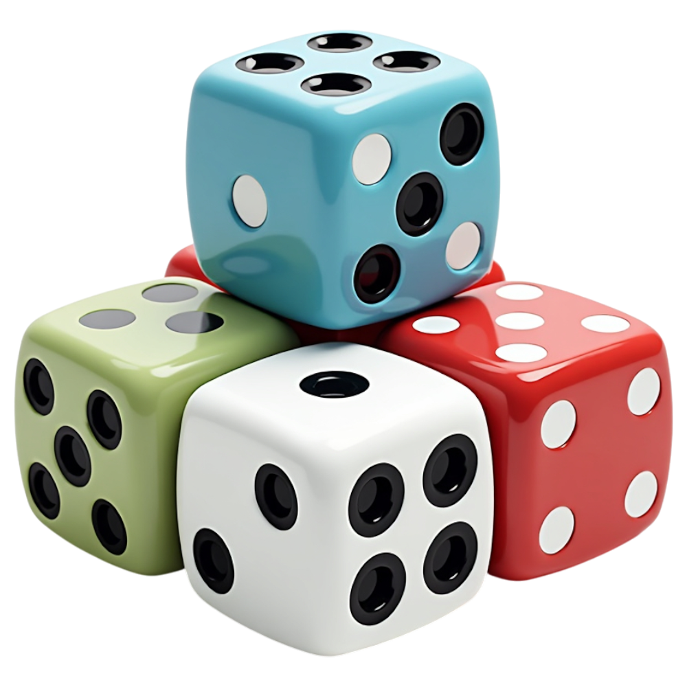 Stack of Colorful Gaming Dice on Black Background - National Dice Day 15